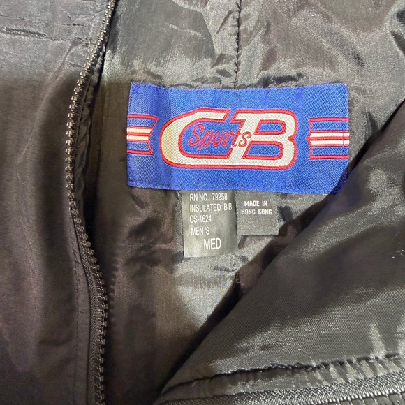 CB Sports Mens Insulated Bib Overalls Black Size Medium Ski Snow Pants - Picture 2 of 4